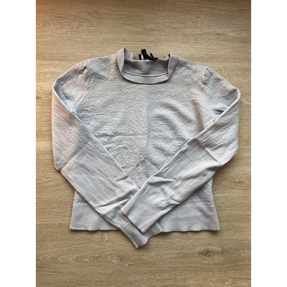 Theory Wool‎ Sweater Womens Large Heather Gray Stretch Winter Wear Outdoor Warm